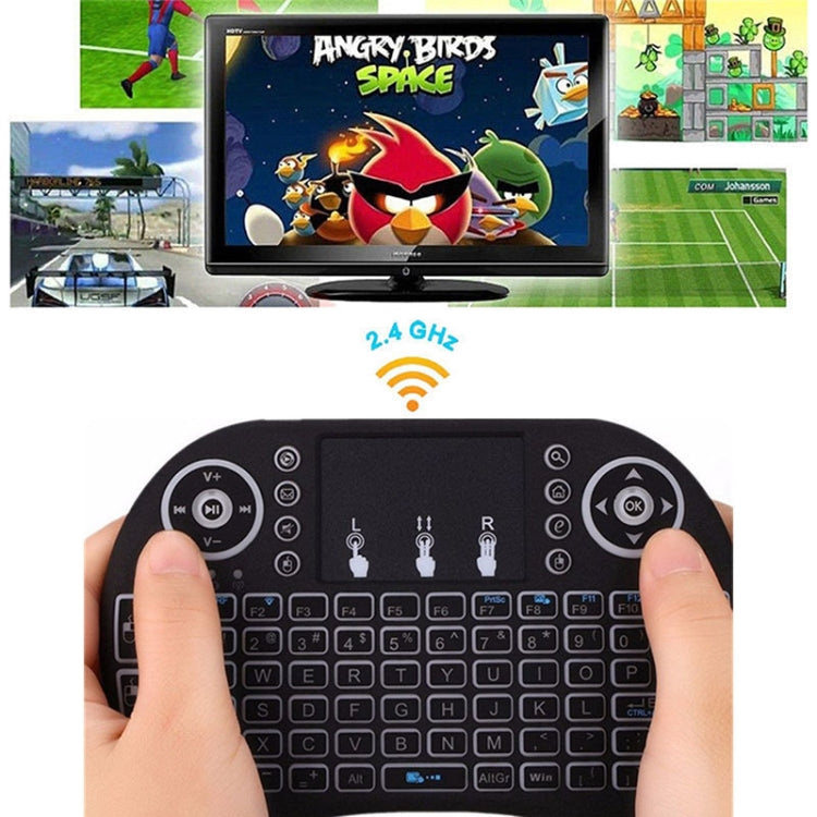 Support Language: French i8 Air Mouse Wireless Keyboard with Touchpad for Android TV Box & Smart TV & PC Tablet & Xbox360 & PS3 & HTPC/IPTV, French