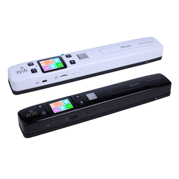 iScan02 WiFi Double Roller Mobile Document Portable Handheld Scanner with LED Display, Support 1050DPI / 600DPI / 300DPI / PDF / JPG / TF, WiFi iScan02 Black, WiFi iScan02 White