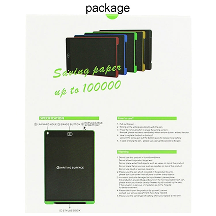 Portable 12 inch LCD Writing Tablet Drawing Graffiti Electronic Handwriting Pad Message Graphics Board Draft Paper with Writing Pen, 12 inch Red, 12 inch White, 12 inch Black, 12 inch Green, 12 inch Blue