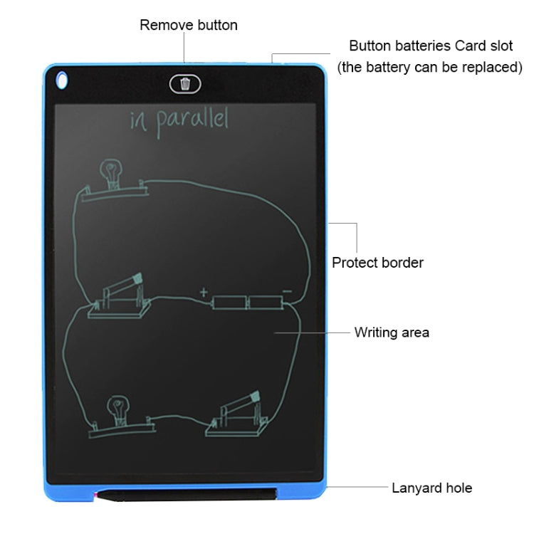 Portable 12 inch LCD Writing Tablet Drawing Graffiti Electronic Handwriting Pad Message Graphics Board Draft Paper with Writing Pen, 12 inch Red, 12 inch White, 12 inch Black, 12 inch Green, 12 inch Blue