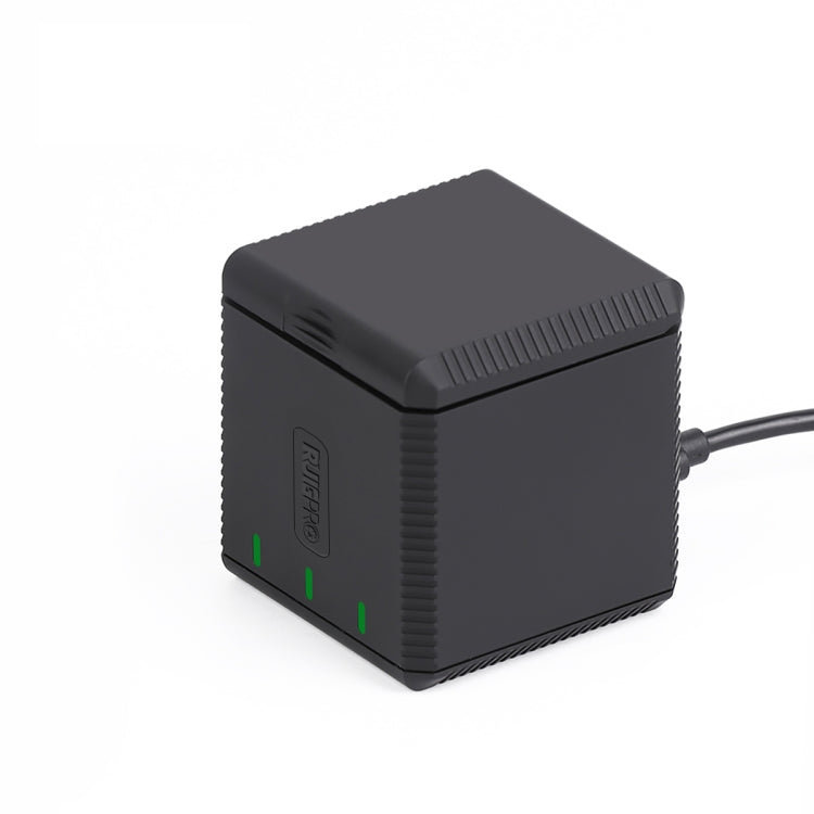 RUIGPRO USB Triple Batteries Housing Charger Box with Cable & Indicator Light for GoPro HERO9 Black / HERO10 Black