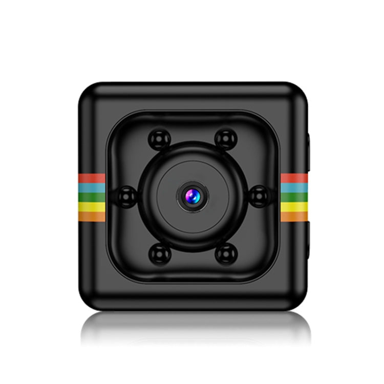 SQ11 Mini DV HD 1080P 2MP Sport Recorder Camera with Holder, Support Monitor Detection & IR Night Vision & TF Card, SQ11 6 LEDs Black