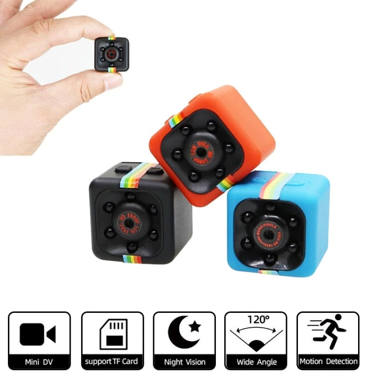 SQ11 Mini DV HD 1080P 2MP Sport Recorder Camera with Holder, Support Monitor Detection & IR Night Vision & TF Card, SQ11 6 LEDs Black