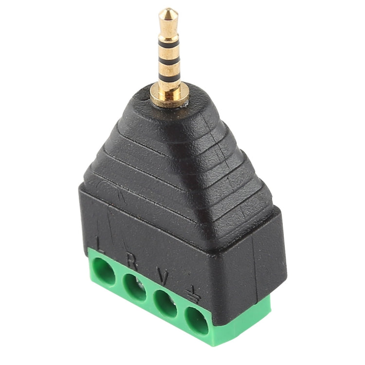 2.5mm Male Plug 4 Pole 4 Pin Terminal Block Stereo Audio Connector, 2.5mm Male (4 Pin)