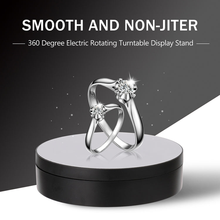 13.8cm Mirror Style USB Charging Smart 360 Degree Rotating Turntable Display Stand Video Shooting Props Turntable for Photography, Load 3kg, 13.8cm Mirror/Powered by USB(W)
