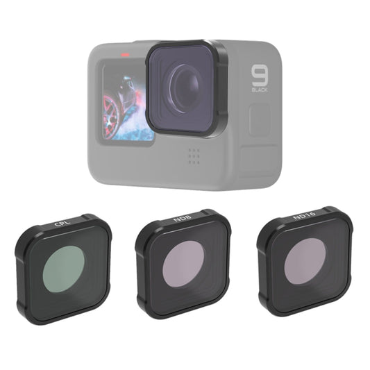 JSR KB Series CPL+ND8+ND16 Lens Filter for GoPro HERO13 Black /12 Black /11 Black /10 Black /9 Black, 3-in-1