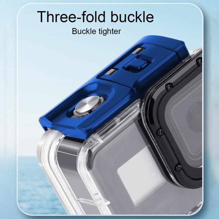 For GoPro HERO8 Black 45m Waterproof Housing Protective Case with Buckle Basic Mount & Screw & (Purple, Red, Pink) Filters & Floating Bobber Grip & Strap & Anti-Fog Inserts, Transparent HERO8 Case+Filters