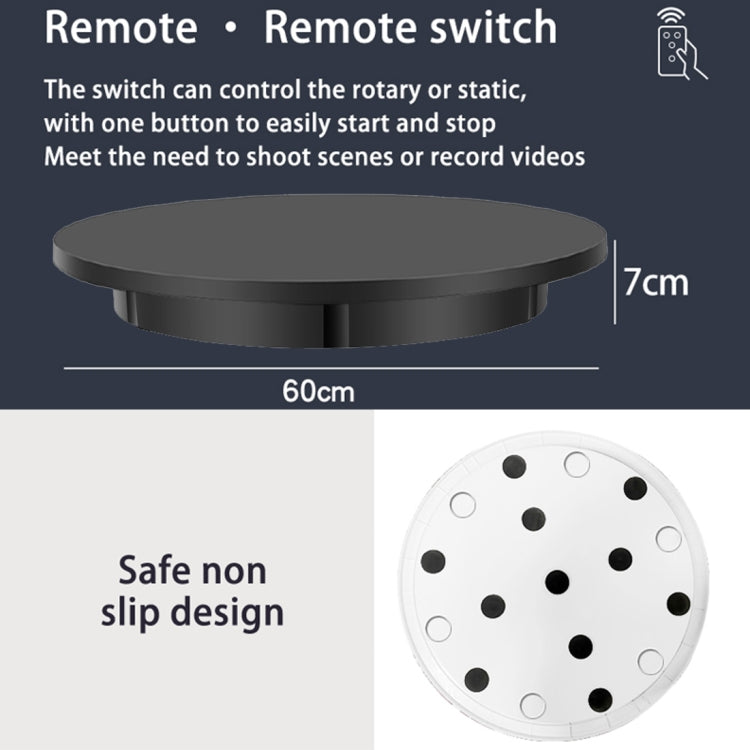 60cm Electric Rotating Display Stand Props Turntable, Load: 100kg, Plug-in Power, US Plug, 60cm, US Plug