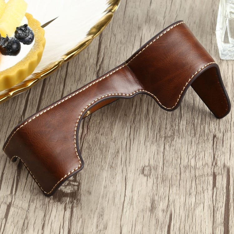 1/4 inch Thread PU Leather Camera Half Case Base for Sony ILCE-7RM4 / A7RM4 / A7R IV, For Sony ILCE-7RM4