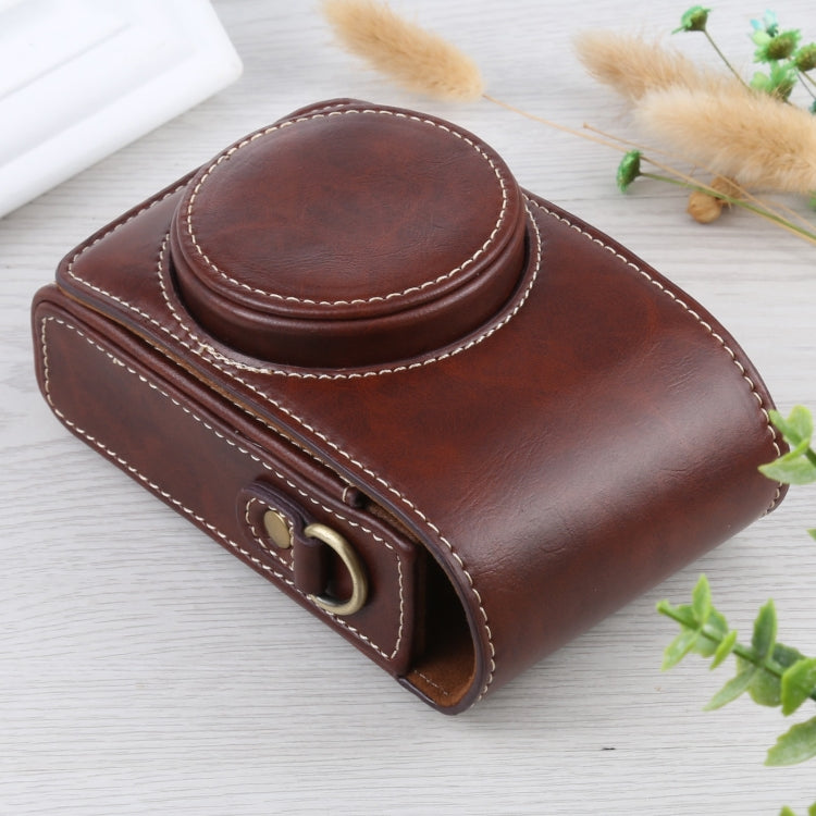 Vertical Flip Full Body Camera PU Leather Case Bag with Strap for Ricoh GR III / GRII, Sony ZV-1 / DSC-RX100M7 / RX100M6 / RX100M5 / RX100M2, For Ricoh GR III