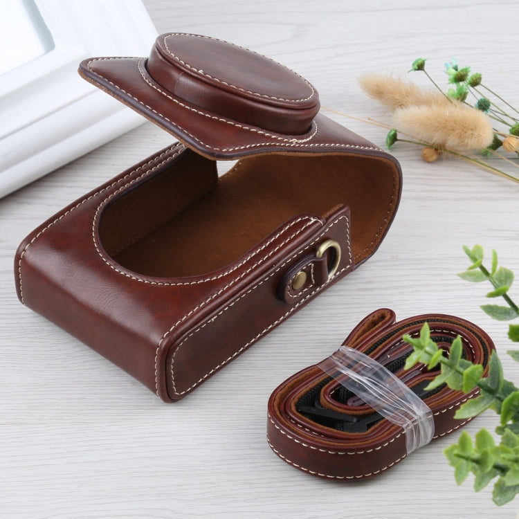 Vertical Flip Full Body Camera PU Leather Case Bag with Strap for Ricoh GR III / GRII, Sony ZV-1 / DSC-RX100M7 / RX100M6 / RX100M5 / RX100M2, For Ricoh GR III