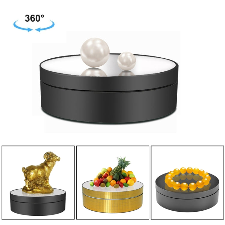 12cm 360 Degree Rotating Turntable Mirror Electric Display Stand Video Shooting Props Turntable, Load: 3kg, 12cm Mirror White, 12cm Mirror Black