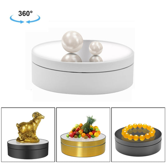 12cm 360 Degree Rotating Turntable Mirror Electric Display Stand Video Shooting Props Turntable, Load: 3kg, 12cm Mirror White, 12cm Mirror Black
