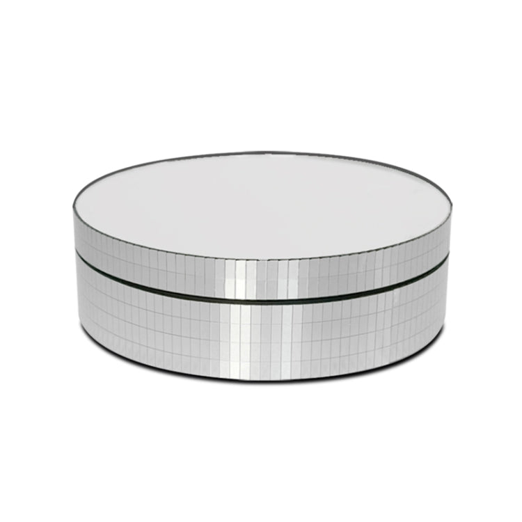 12cm 360 Degree Rotating Turntable Mirror Electric Display Stand Video Shooting Props Turntable, Load: 3kg, 12cm Mirror Sequins Silver, 12cm Mirror Sequins Gold