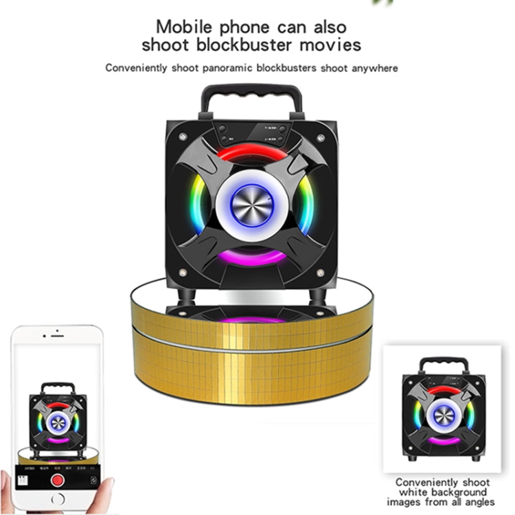 12cm 360 Degree Rotating Turntable Mirror Electric Display Stand Video Shooting Props Turntable, Load: 3kg, 12cm Mirror Sequins Silver, 12cm Mirror Sequins Gold