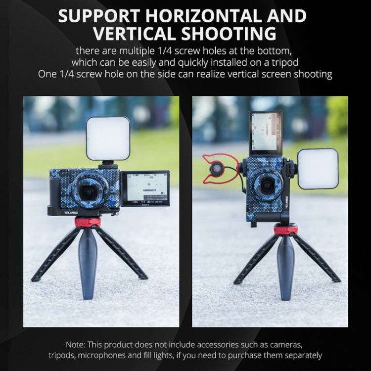 YELANGU CL12 Camera Expansion Board Base L Plate for Sony ZV-1, CL12 for Sony ZV-1