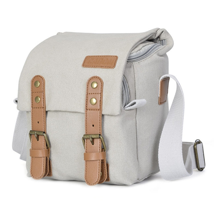 CADEN N1 Simple Retro Multifunctional Canvas Waterproof Digital Camera Photography Bag, N1 Simple Beige White, N1 Simple Coffee