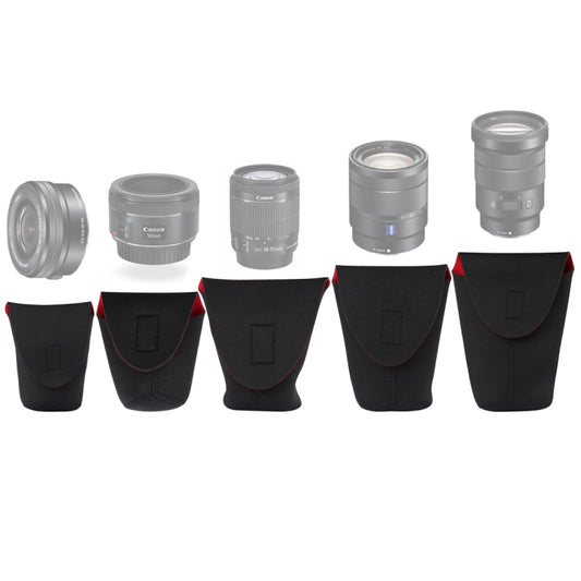 5 in 1 SLR Camera Lens Package Thickening Shockproof Neoprene Lens Storage Bag Sticky Deduction, 5 in 1