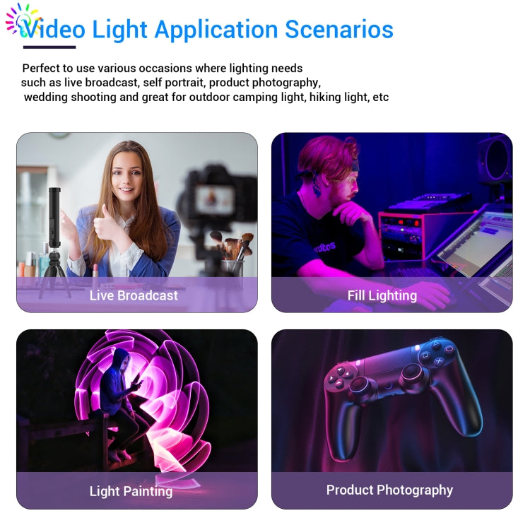 LUXCeO P100 RGB Photo Video Light Stick Handheld Fill Light with Remote Control, P100