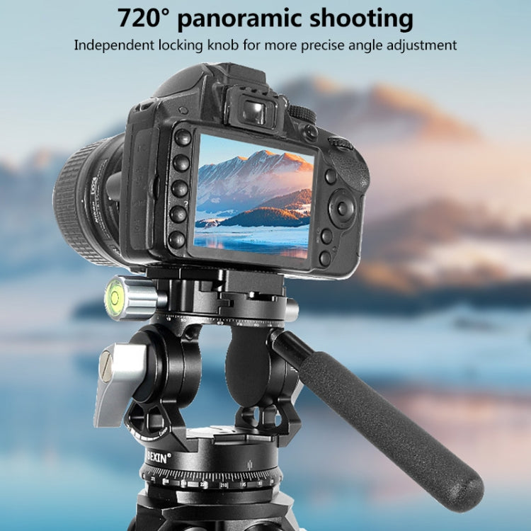 BEXIN DT-02R/S 2D 720 Degree Panorama Heavy Duty Tripod Action Fluid Drag Head with Quick Release Plate, DT-02R/S