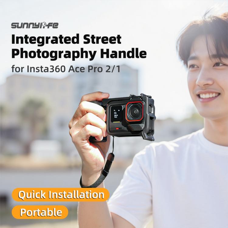Sunnylife Street Photography Handle Ergonomic Hand Grip Quick Release Shutter Handle for Insta360 Ace Pro 2 / 1, For Insta360 Ace Pro 2 / 1