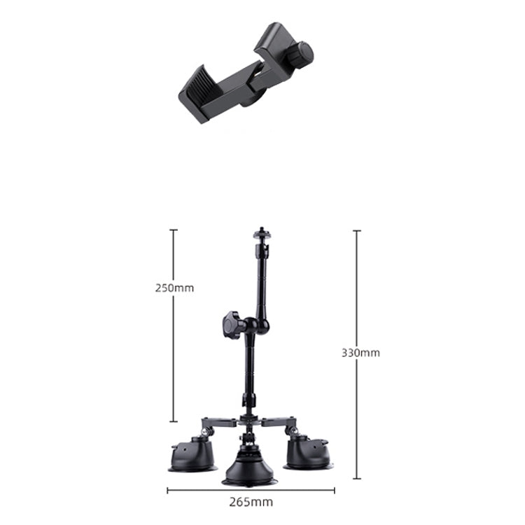 Tri-leg Suction Cup Articulating Friction Magic Arm Phone Clamp Mount, Tri-leg Suction Cup Magic Arm
