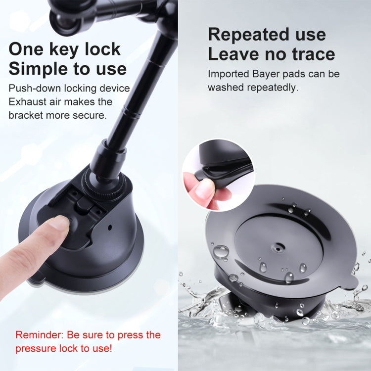 Tri-leg Suction Cup Articulating Friction Magic Arm Phone Clamp Mount, Tri-leg Suction Cup Magic Arm