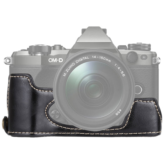 1/4 inch Thread PU Leather Camera Half Case Base for Olympus EM5 / EM5 Mark II, For Olympus EM5