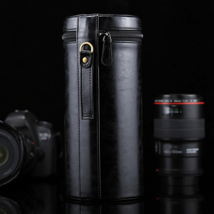 Extra Large Lens Case Zippered PU Leather Pouch Box for DSLR Camera Lens, Size: 24.5*10.5*10.5cm, 24.5 x 10.5cm (Brown), 24.5 x 10.5cm (Coffee), 24.5 x 10.5cm (Black)