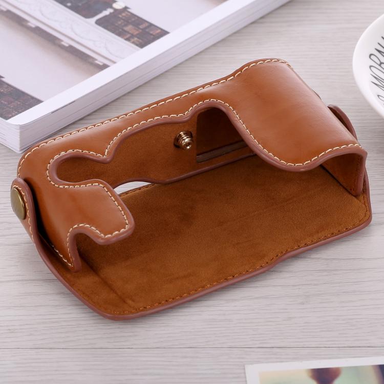 1/4 inch Thread PU Leather Camera Half Case Base for FUJIFILM X-A3 / X-A10, For FUJIFILM XA3
