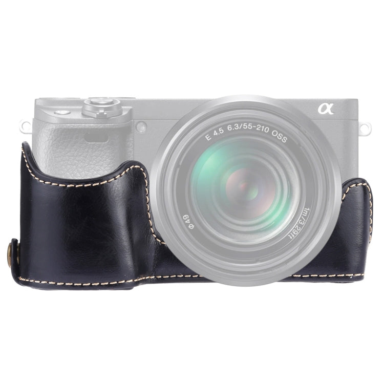 1/4 inch Thread PU Leather Camera Half Case Base for Sony A6400 / ILCE-A6400, For Sony A6400
