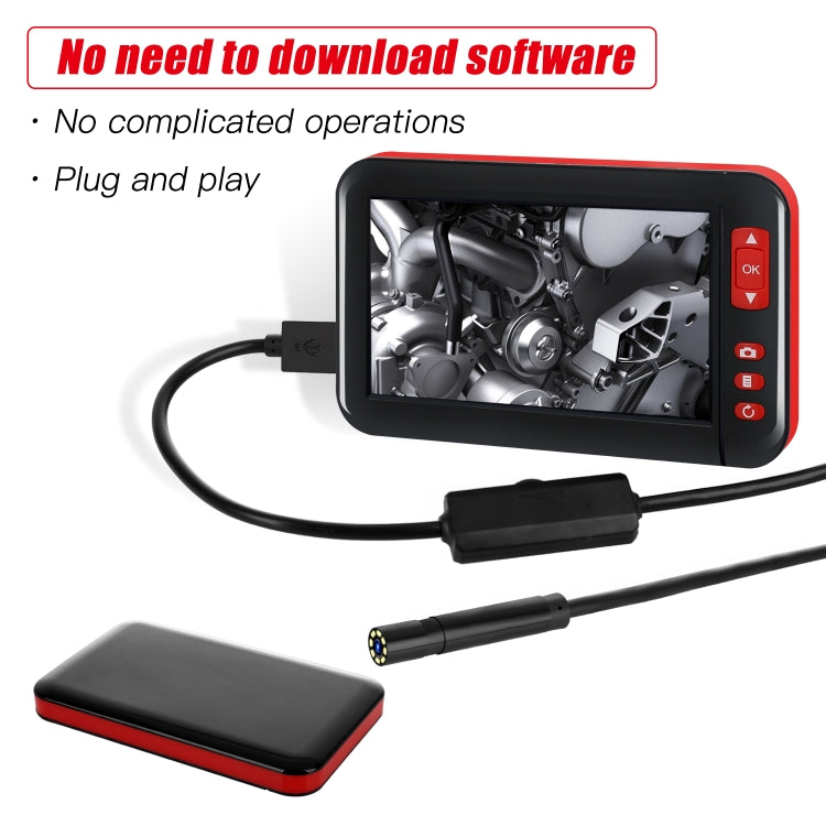 P20 4.3 Inch Screen Display HD1080P Inspection Endoscope with 8 LEDs, Length: 5m, Lens Diameter: 8mm, Hard Line, Length: 5m, Hard Line