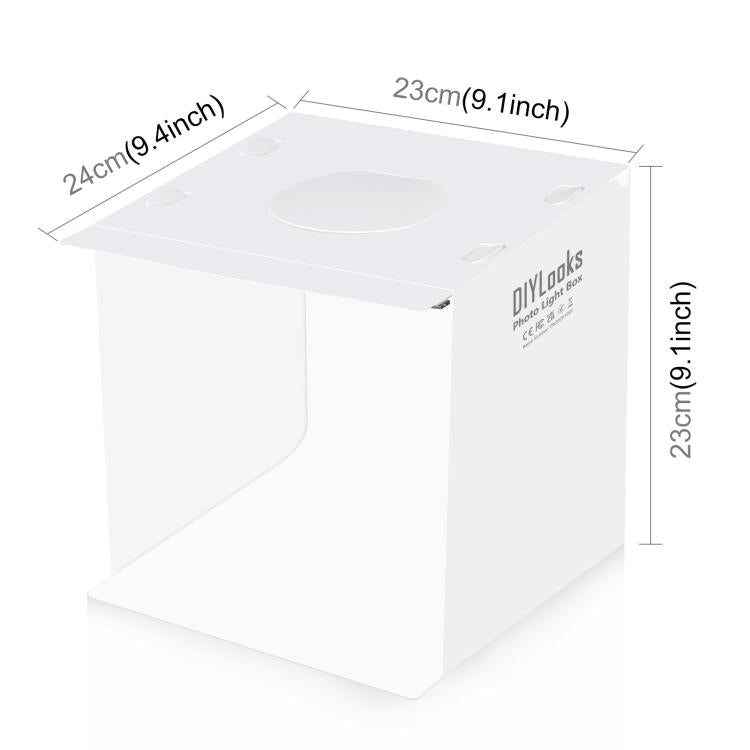 20cm Folding Portable 550LM Light Photo Lighting Studio Shooting Tent Box Kit with 6 Colors Backdrops (Black, White, Yellow, Red, Green, Blue), Unfold Size: 24cm x 23cm x 23cm