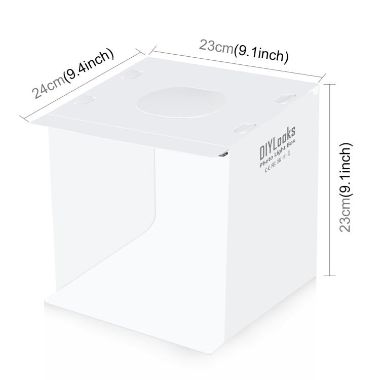 20cm Folding Portable 550LM Light Photo Lighting Studio Shooting Tent Box Kit with 6 Colors Backdrops (Black, White, Yellow, Red, Green, Blue), Unfold Size: 24cm x 23cm x 23cm