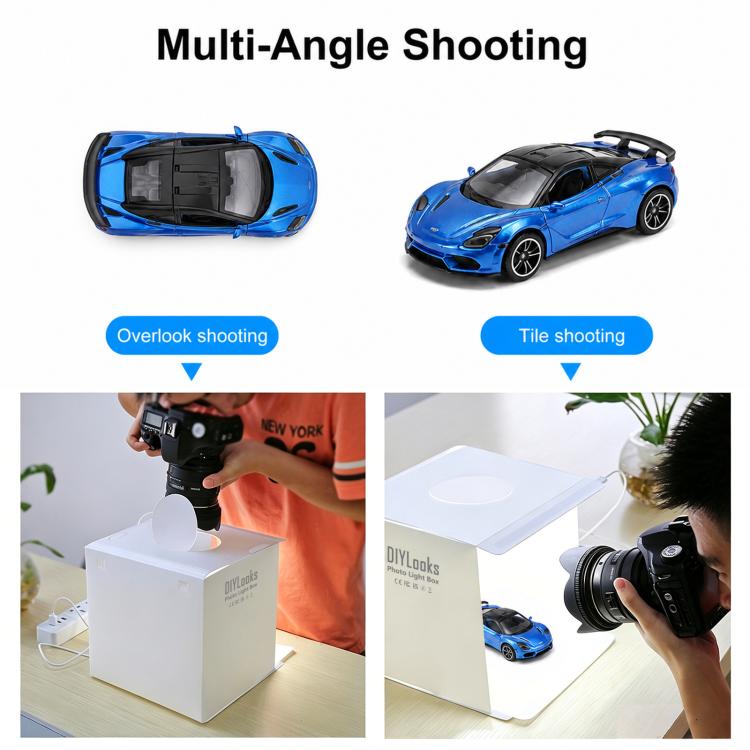 20cm Folding Portable 550LM Light Photo Lighting Studio Shooting Tent Box Kit with 6 Colors Backdrops (Black, White, Yellow, Red, Green, Blue), Unfold Size: 24cm x 23cm x 23cm