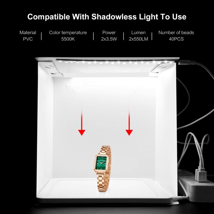 20cm Include 2 LED Panels Folding Portable 1100LM Light Photo Lighting Studio Shooting Tent Box Kit with 6 Colors Backdrops (Black, White, Yellow, Red, Green, Blue), Unfold Size: 24cm x 23cm x 23cm