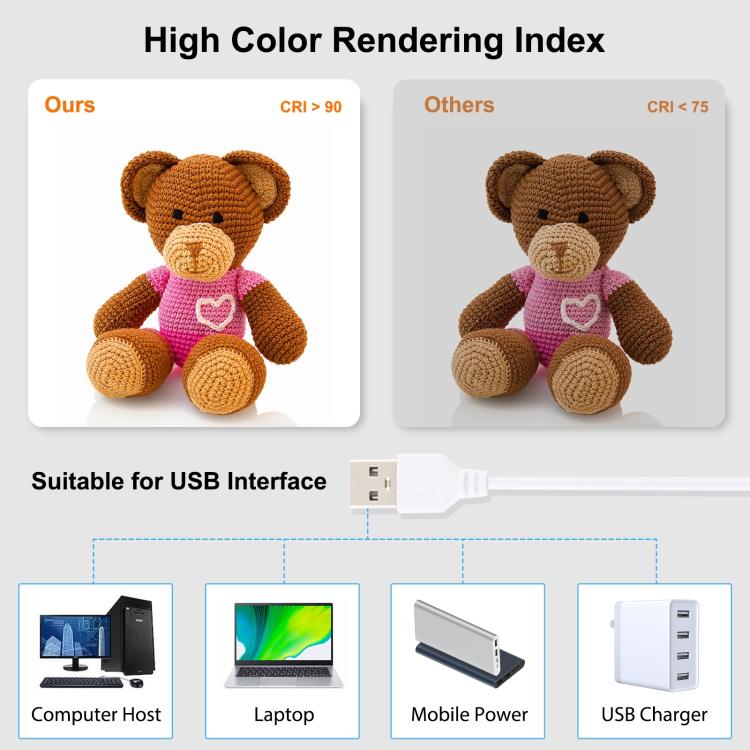 23cm Ring LED Panel Folding Portable Light Photo Lighting Studio Shooting Tent Box Kit with 6 Colors Backdrops (Black, White, Yellow, Red, Green, Blue), Unfold Size: 24cm x 23cm x 23cm