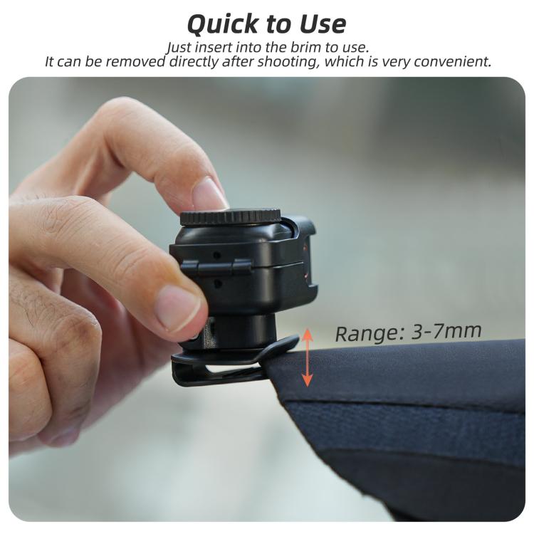 For DJI Osmo Nano Sunnylife Baseball Hat Clip Mount Baseball Cap Clamp Quick Release Mount Camera POV Vlog Holder, Cap Clamp