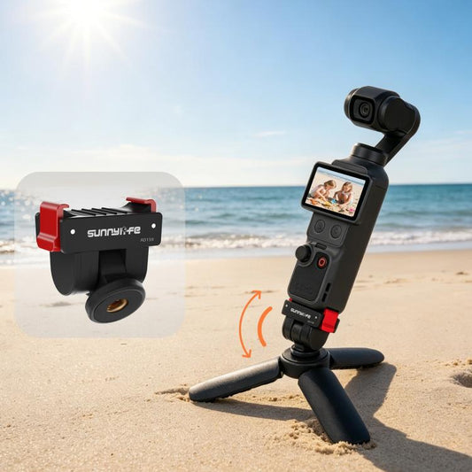 For DJI Osmo Pocket 4 / 3 Sunnylife Quick Release Adapter Mount 1/4 inch Interface 180 Degree Tilt Selfie Stick Adapter Stand, AD159 For DJI Osmo Pocket 4 / 3