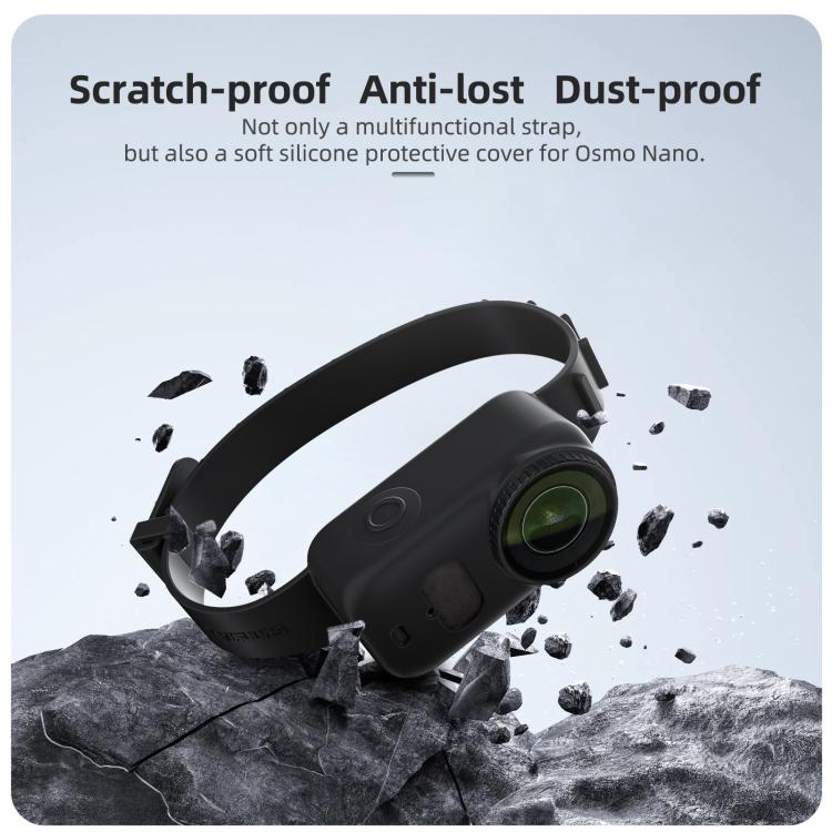 For DJI Osmo Nano Sunnylife Wristband Expansion Band Silicone Protective Cover Backpack Bicycle Strap Cat Collar, For DJI Osmo Nano Body Cover