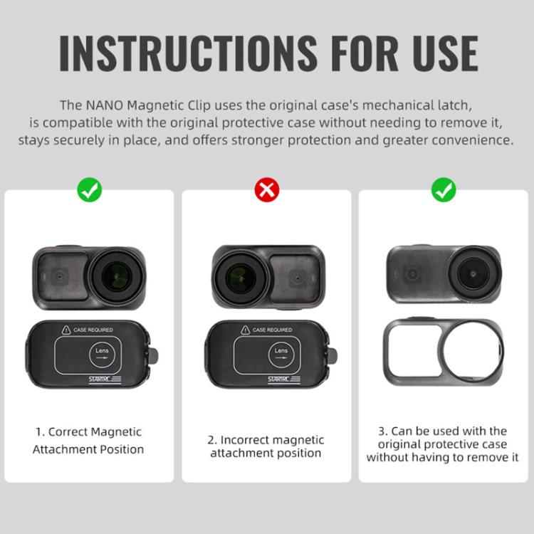 For DJI Osmo Nano STARTRC Backpack Clip Adjustable Action Camera Clamp Quick-Release Mount, Backpack Clip V1 For DJI Osmo Nano