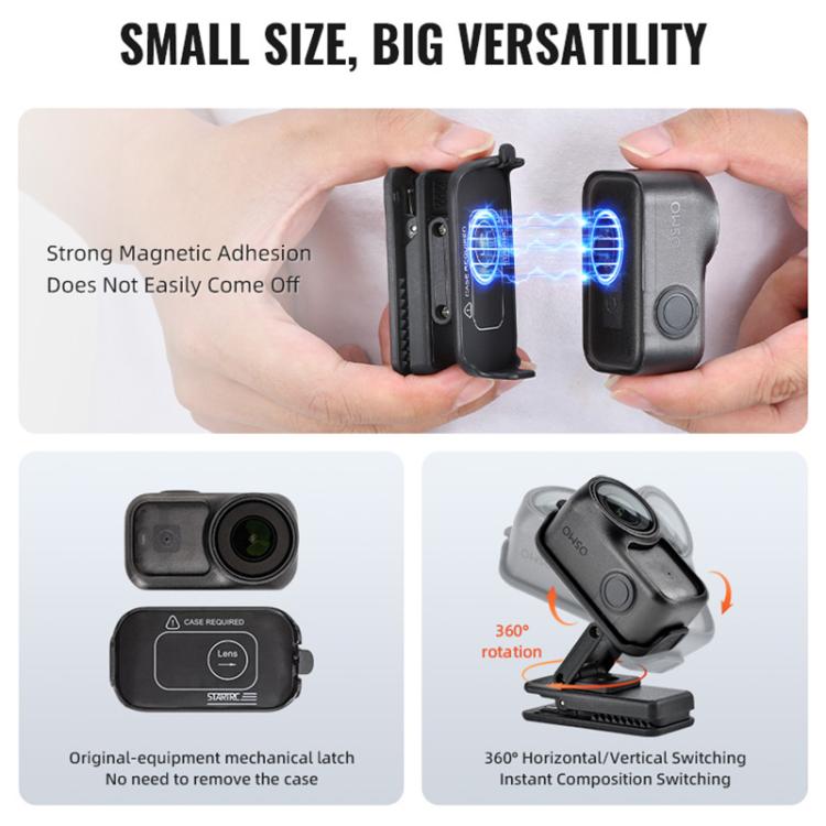 For DJI Osmo Nano STARTRC Backpack Clip Adjustable Action Camera Clamp Quick-Release Mount, Backpack Clip V1 For DJI Osmo Nano