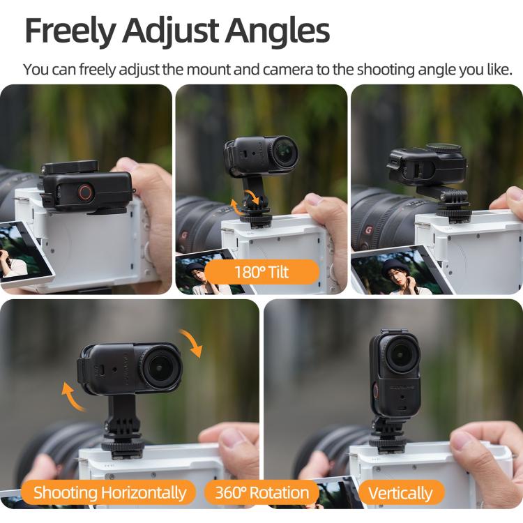 For DJI Osmo Nano 360 Rotation Adjustable Cold Shoe Vertical-Horizontal Adapter Mount Protective Frame Mounting Brackets Housing Cover, For DJI Osmo Nano