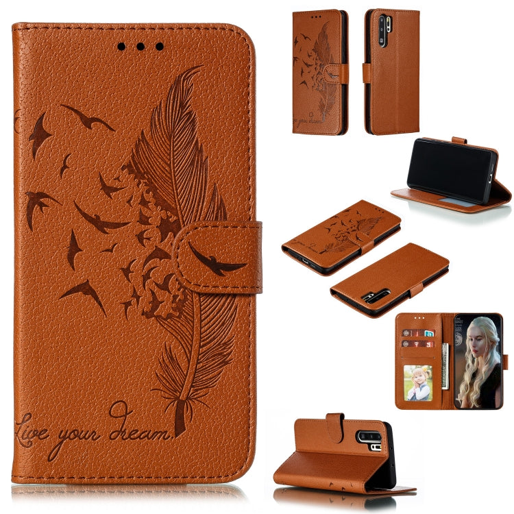 Feather Pattern Litchi Texture Horizontal Flip Leather Case with Wallet & Holder & Card Slots, For Huawei P Smart Z / Y9 Prime (2019), For Huawei P20 Lite (2019) / Nova 5i, For Huawei P30, For Huawei P30 Lite, For Huawei P30 Pro                        ...