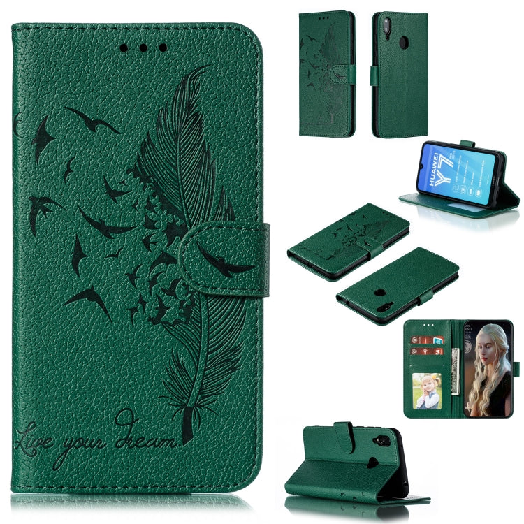 Feather Pattern Litchi Texture Horizontal Flip Leather Case with Wallet & Holder & Card Slots, For Huawei P Smart Z / Y9 Prime (2019), For Huawei P20 Lite (2019) / Nova 5i, For Huawei P30, For Huawei P30 Lite, For Huawei P30 Pro                        ...