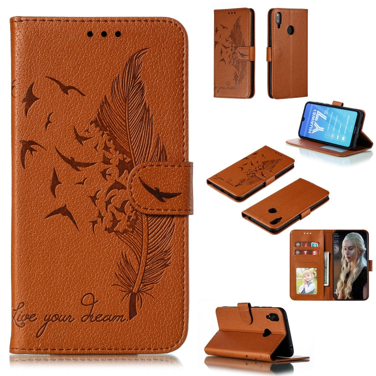 Feather Pattern Litchi Texture Horizontal Flip Leather Case with Wallet & Holder & Card Slots, For Huawei P Smart Z / Y9 Prime (2019), For Huawei P20 Lite (2019) / Nova 5i, For Huawei P30, For Huawei P30 Lite, For Huawei P30 Pro                        ...