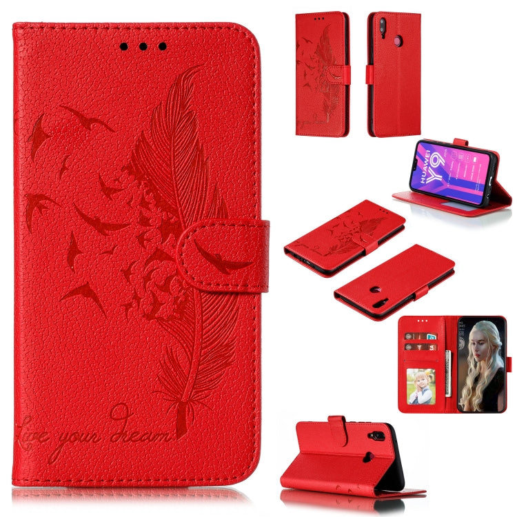 Feather Pattern Litchi Texture Horizontal Flip Leather Case with Wallet & Holder & Card Slots, For Huawei P Smart Z / Y9 Prime (2019), For Huawei P20 Lite (2019) / Nova 5i, For Huawei P30, For Huawei P30 Lite, For Huawei P30 Pro                        ...