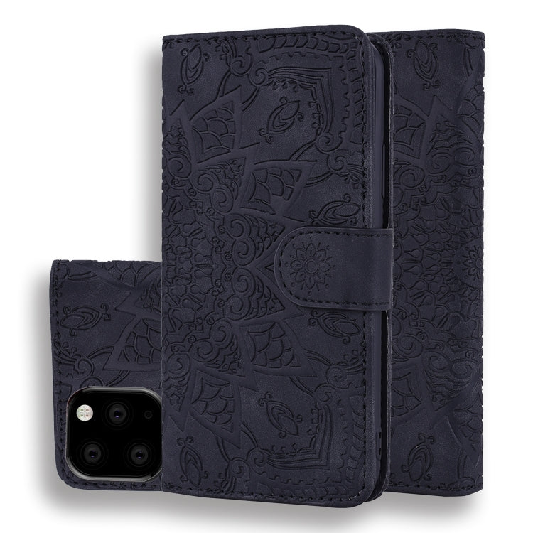 Calf Pattern Double Folding Design Embossed Leather Case with Wallet & Holder & Card Slots, For iPhone SE 2020 & 8 & 7, for iPhone 8 Plus & 7 Plus, for iPhone XS / X, for iPhone XR, for iPhone XS Max, for iPhone 11 (6.1 inch), for iPhone 11 Pro (5.8 in...