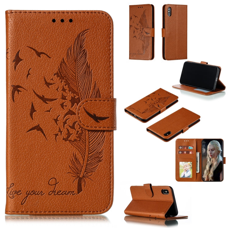Feather Pattern Litchi Texture Horizontal Flip Leather Case with Wallet & Holder & Card Slots, For iPhone SE 2022 / SE 2020 / 8 / 7, For iPhone 7 Plus / 8 Plus, For iPhone 11 Pro, For iPhone 11, For iPhone 11 Pro Max, For iPhone XS /X, For iPhone XR   ...