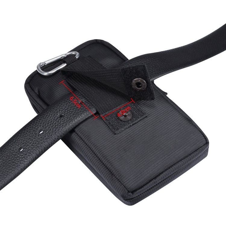 Sports Leisure Drawstring  Horizontal Plate Hanging Waist Phone Waist Pack Leather Case, Suitable for 6.7-6.9 inch Smartphones